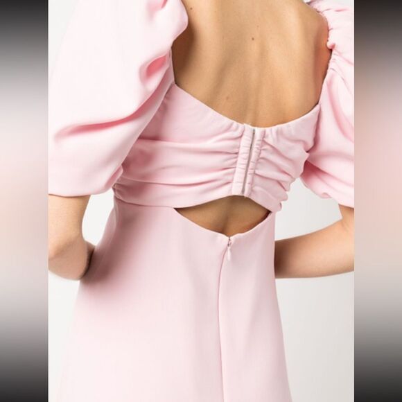 NWT Cinq A Sept Odele Mini Pink Dress Puff Sleeve Ruched Size 0 - Picture 4 of 11